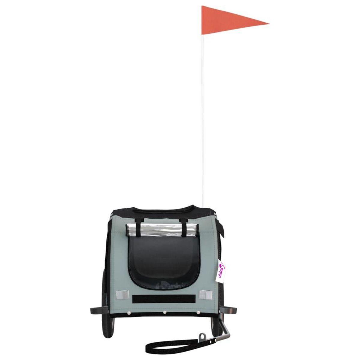VIDAXL Remorque de velo pour animaux de compagnie gris et noir