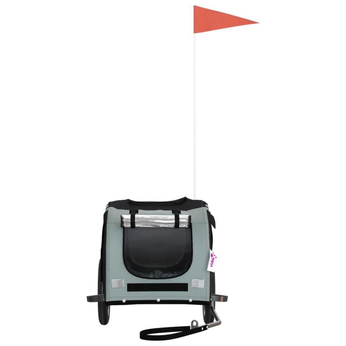 VIDAXL Remorque de velo pour animaux de compagnie gris et noir
