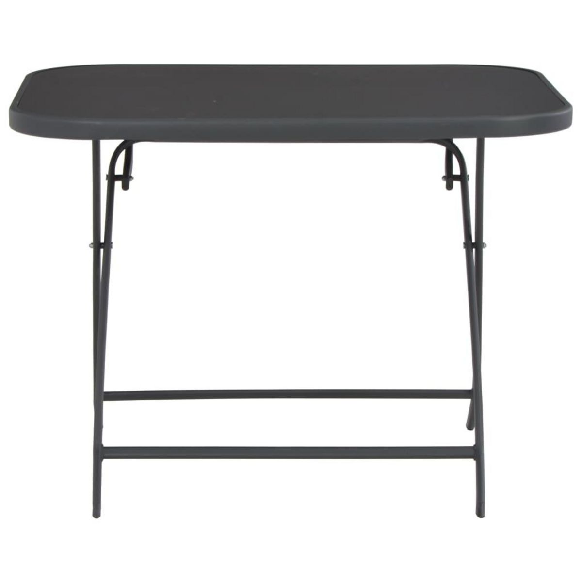 VIDAXL Table pliable de jardin Gris 100x75x72 cm Verre et acier