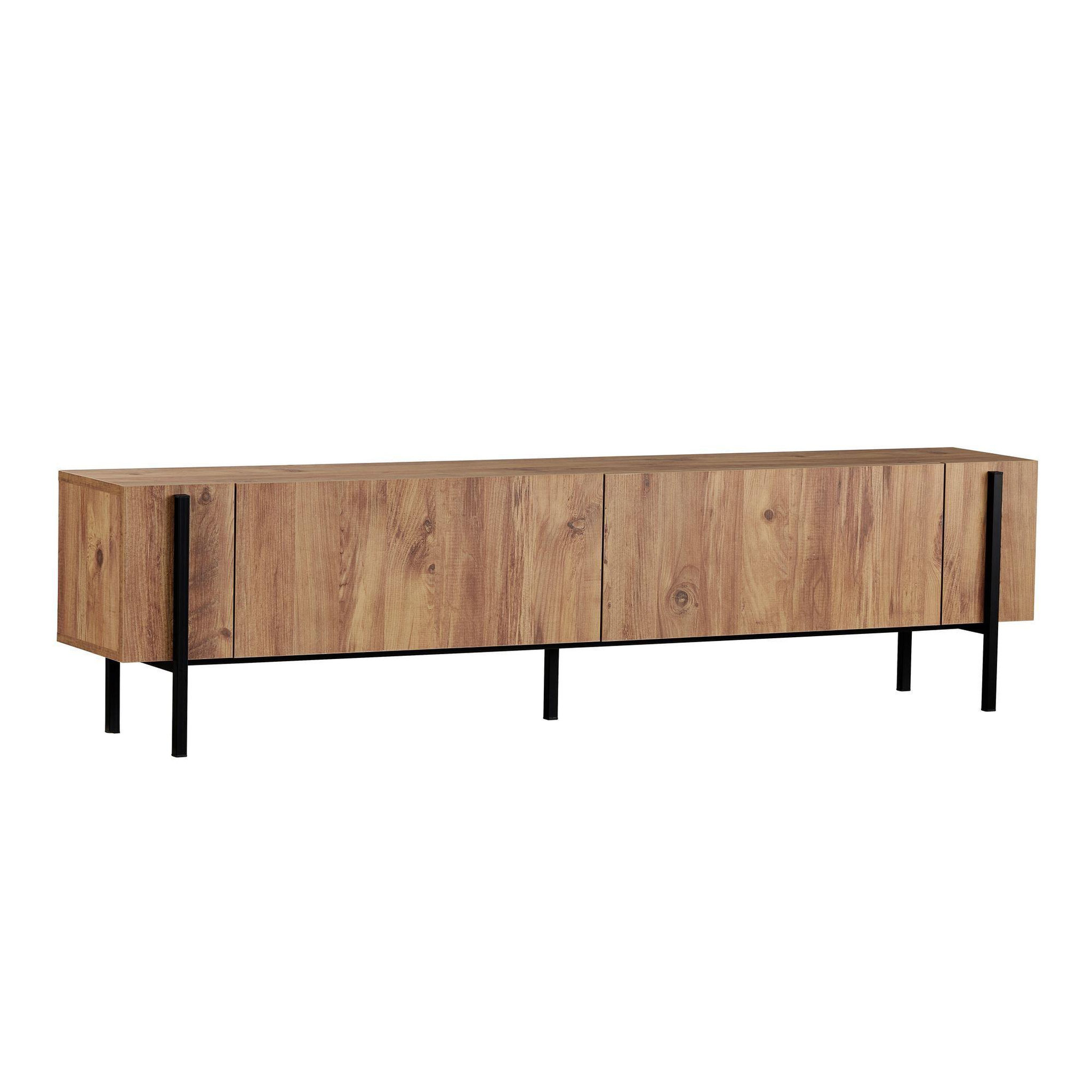 Habitat et Jardin Meuble tv en bois  nexus  - 180 x 30 x 45 cm - pin atlantique / noir