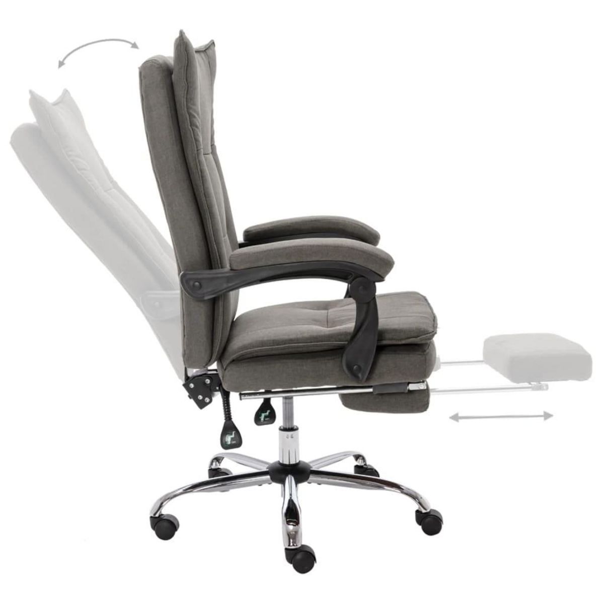 VIDAXL Chaise de bureau Gris Tissu