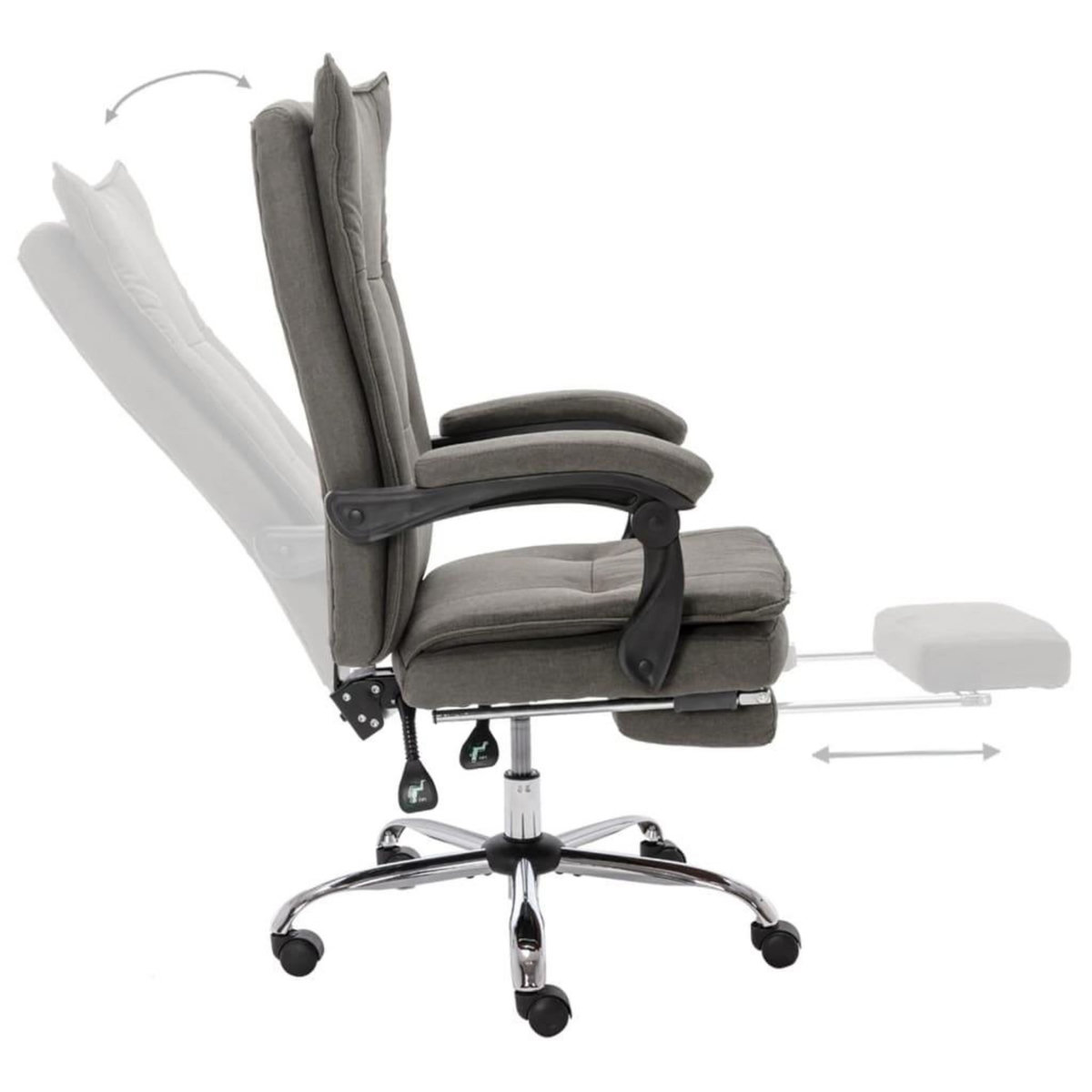 VIDAXL Chaise de bureau Gris Tissu