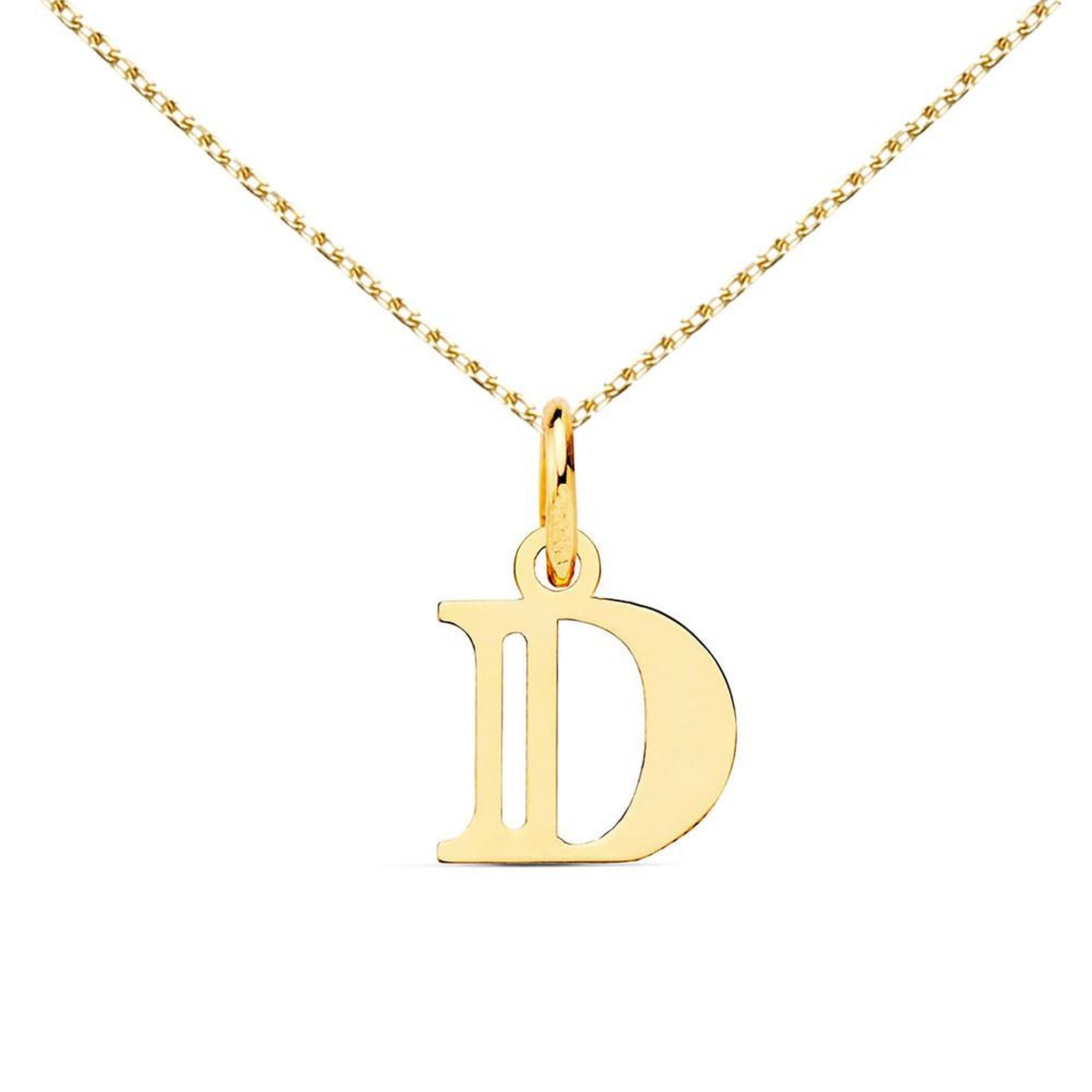 L'ATELIER D'AZUR Collier - Pendentif Lettre  D  Or 750/1000 - Chaine Dorée
