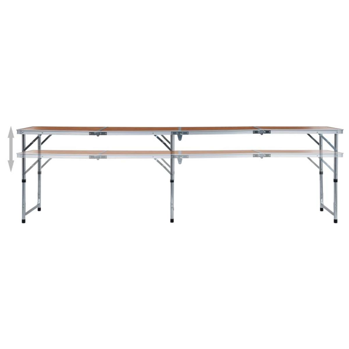 VIDAXL Table pliable de camping Aluminium 240x60 cm