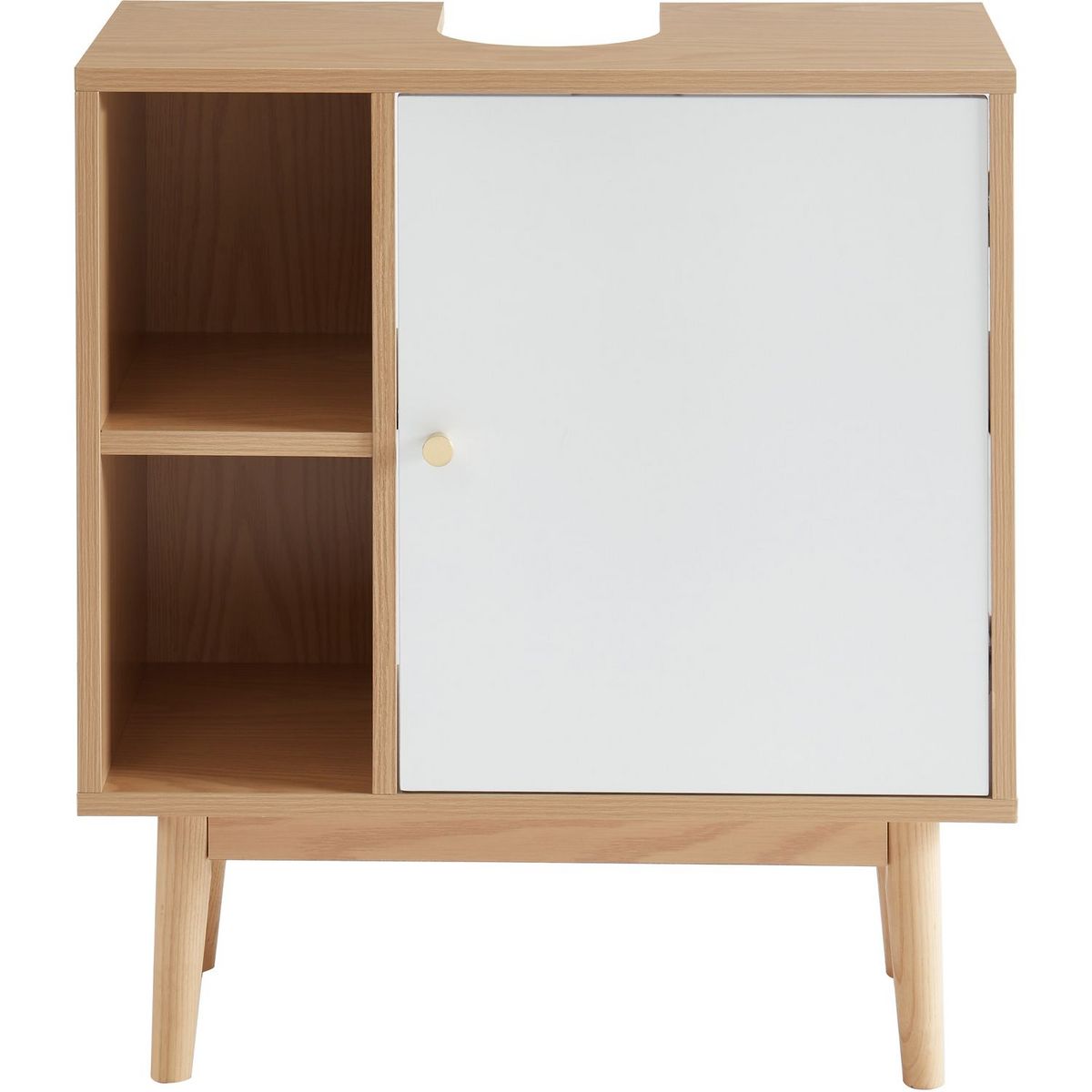 Meuble de salle de bain sous-vasque 2 niches et 1 porte L60cm QUARTEIRA