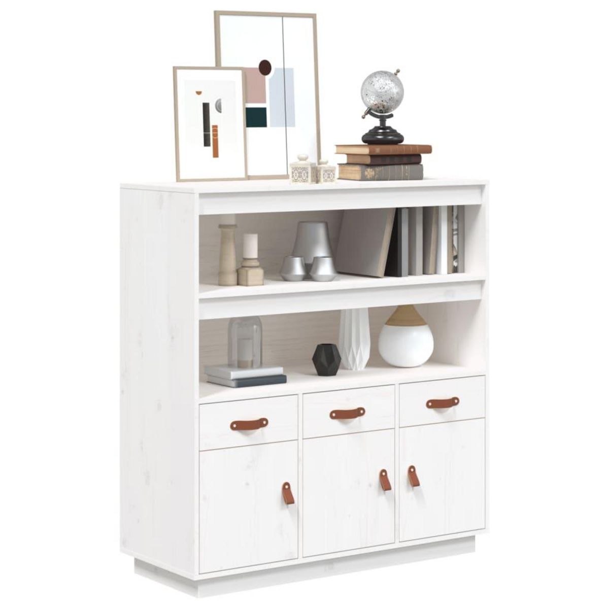 VIDAXL Buffet haut Blanc 100x40x108,5 cm Bois massif de pin