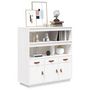 Voir la diapositive 4 : VIDAXL Buffet haut Blanc 100x40x108,5 cm Bois massif de pin