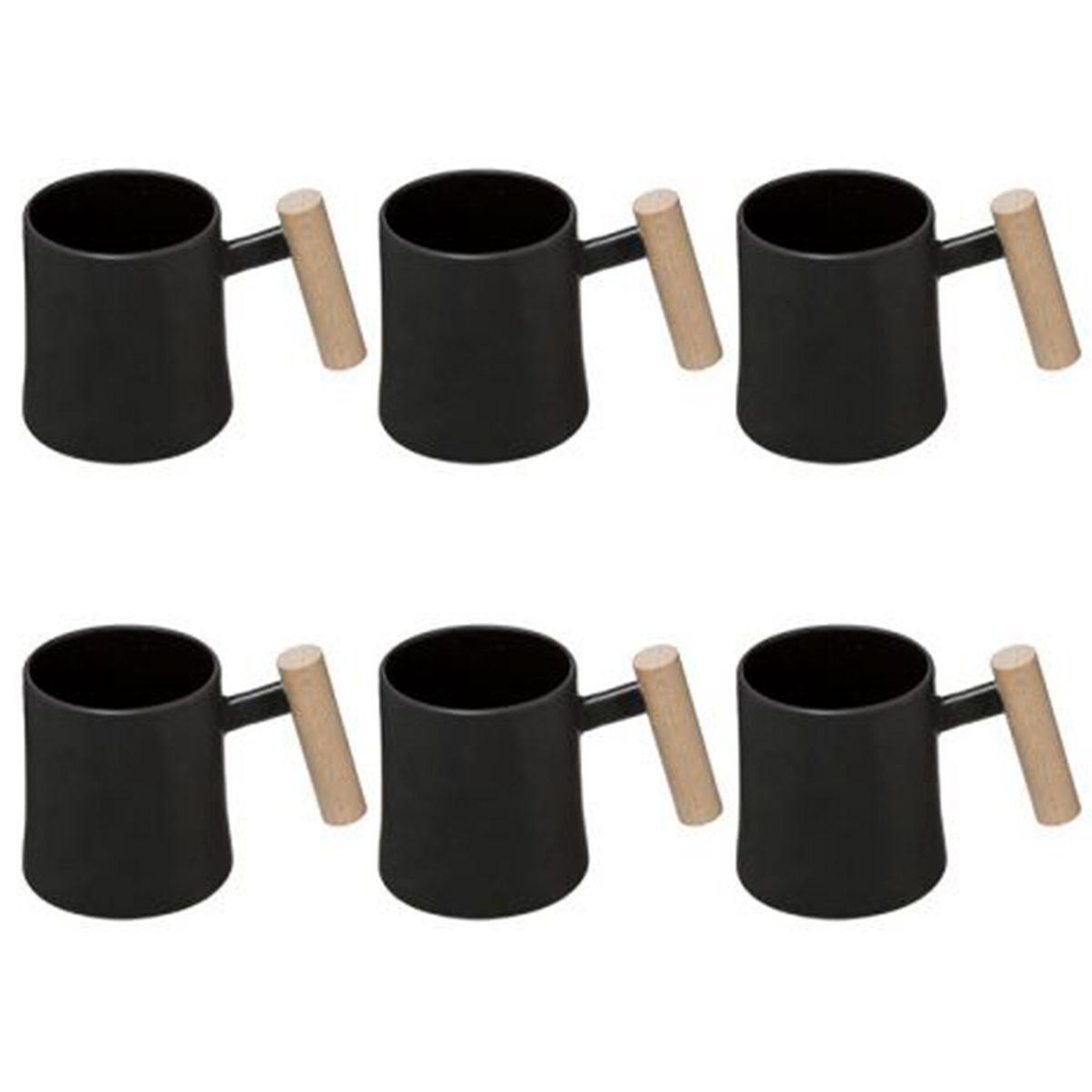 SECRET DE GOURMET Lot de 6 mugs design  tribecart  37cl noir