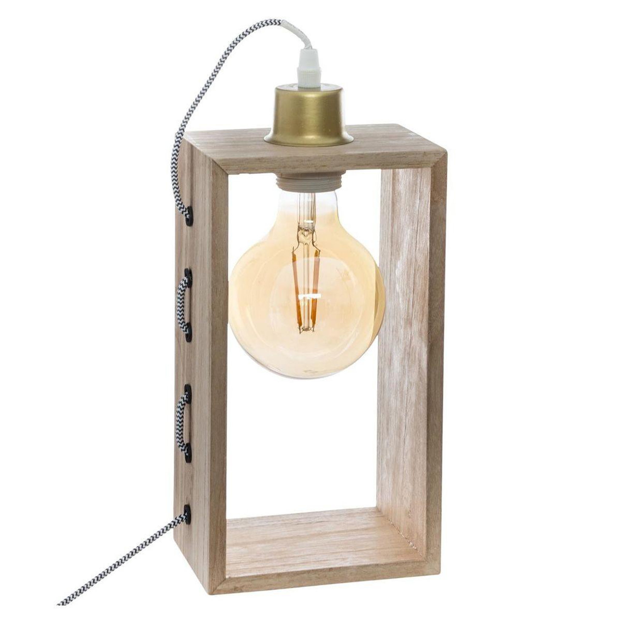 ATMOSPHERA Lampe à poser en bois  iwata  28cm naturel