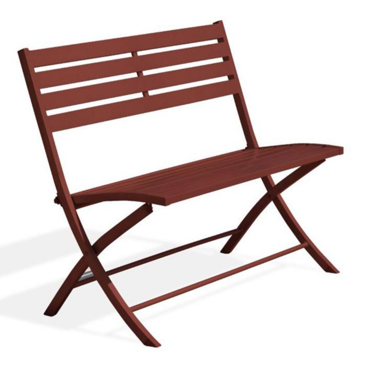 Paris Prix Banc de Jardin Pliant  Marius  95cm Rouge Carmin