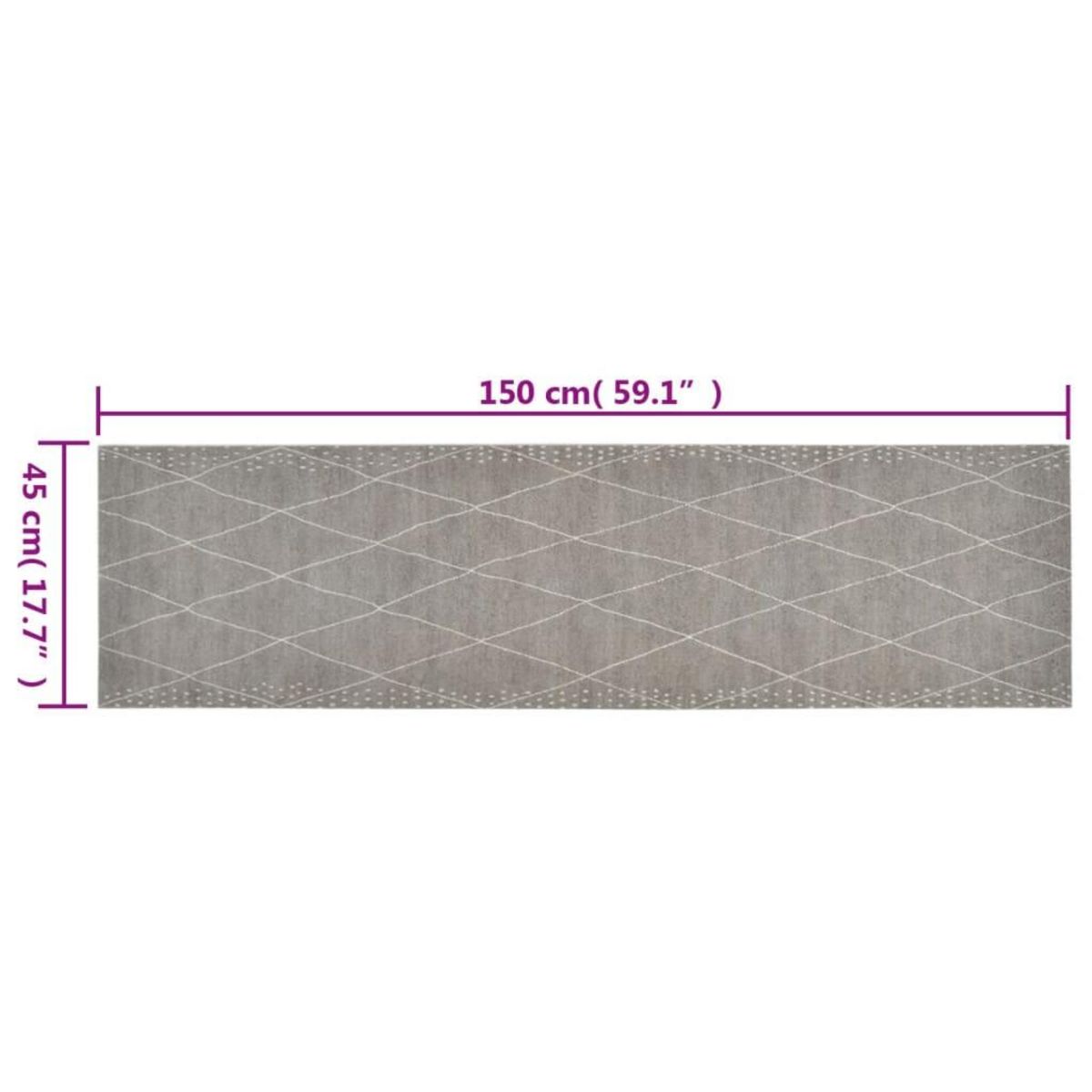 VIDAXL Tapis de cuisine lavable impression losange 45x150 cm velours