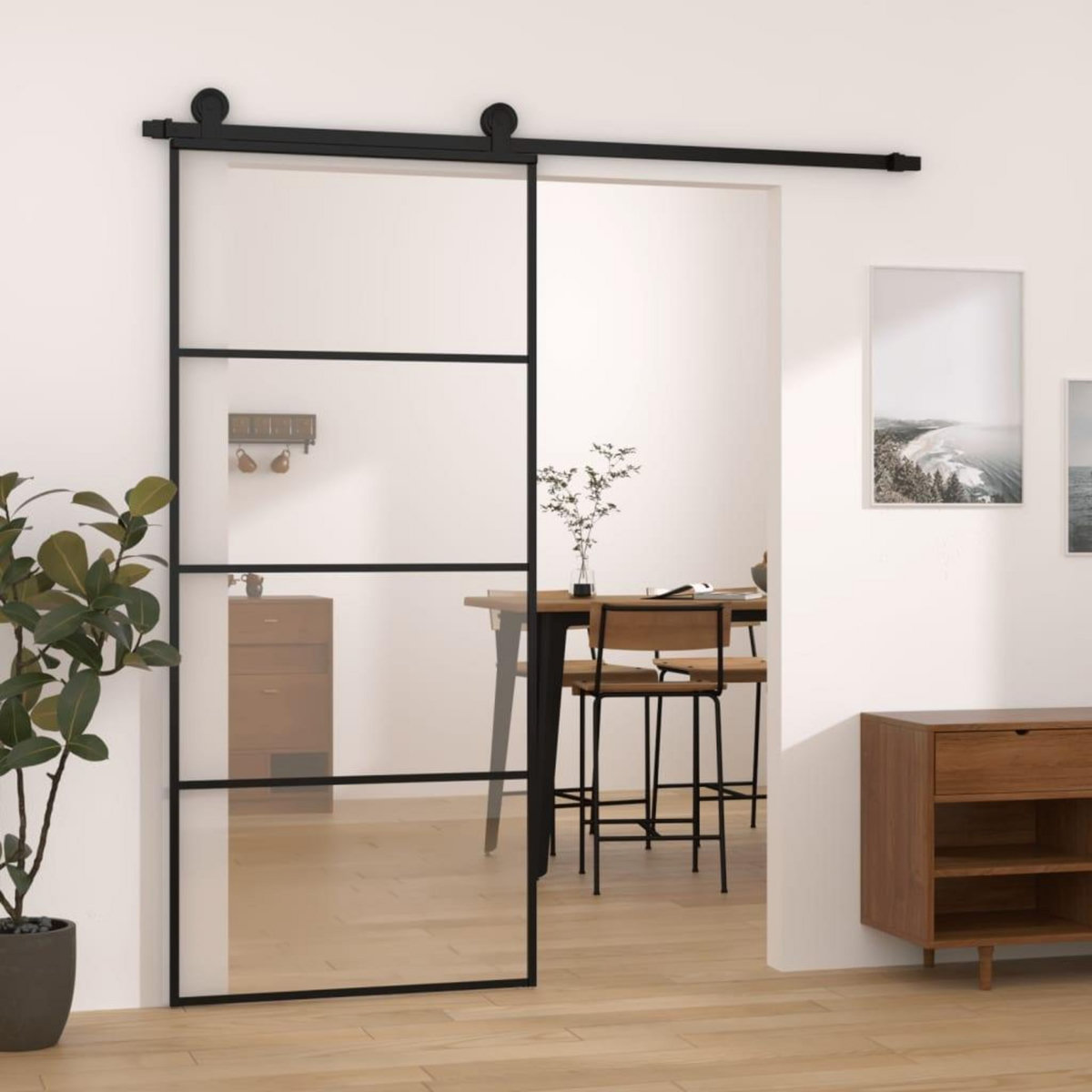 VIDAXL Porte coulissante avec kit de quincaillerie 90x205 cm Verre ESG