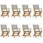Voir la diapositive 2 : VIDAXL Chaises de jardin pliantes lot de 8 gris poly rotin bois massif