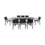 Voir la diapositive 4 : SWEEEK Table jardin extensible aluminium + 8 assises empilables aluminium et textilène