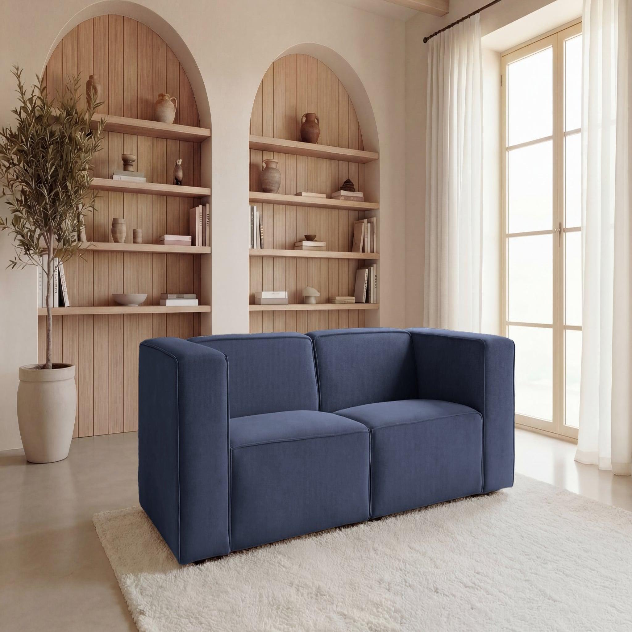 Voir la diapositive 2 : CASANOVA PARIS Mini basil - canapé droit tissu lisse 2 places