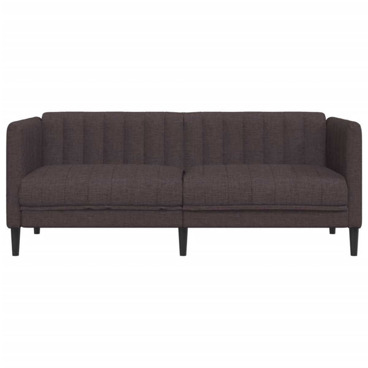 VIDAXL Canape a 2 places marron fonce tissu