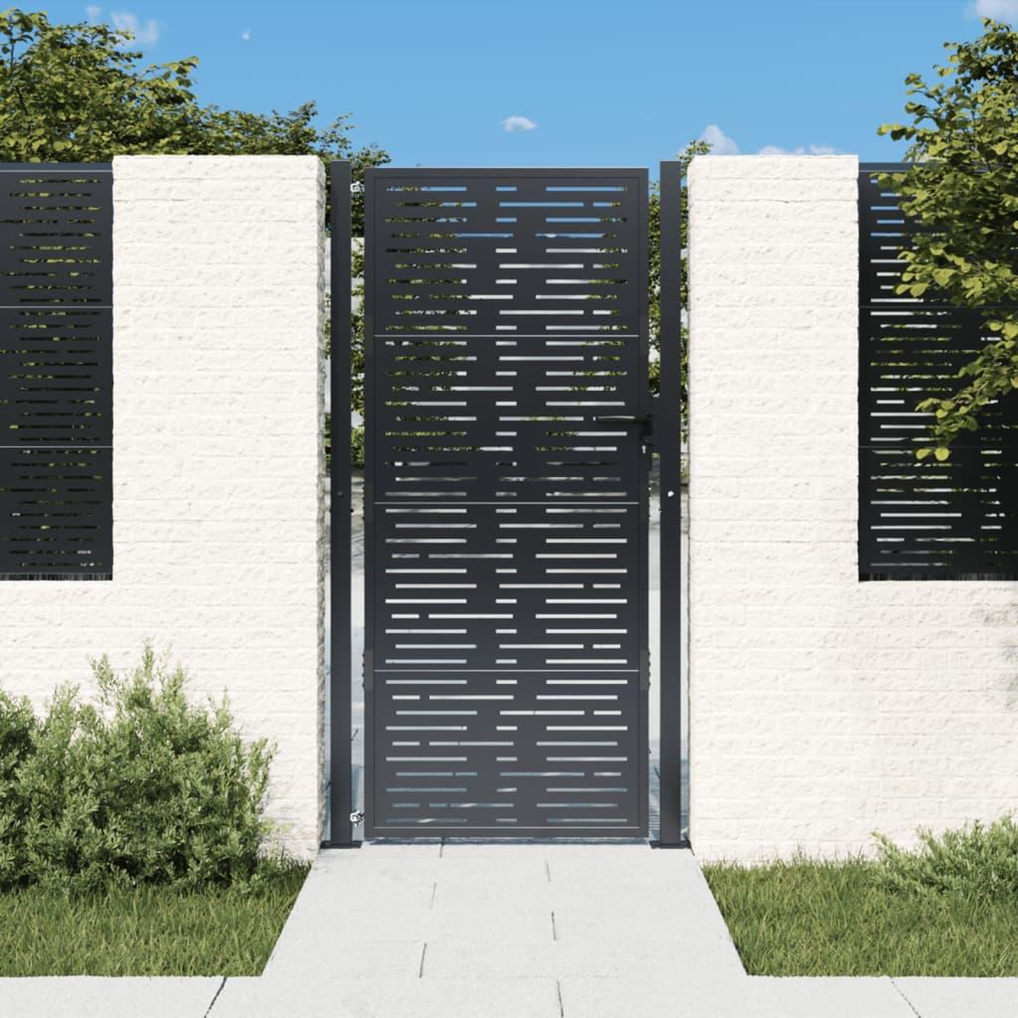 VIDAXL Portail de jardin anthracite 105x180 cm conception de carre