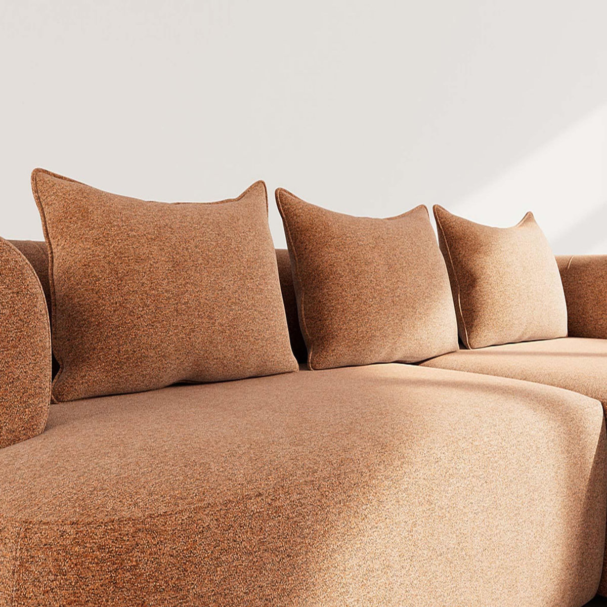 LISA DESIGN Angela - canapé d'angle droit 4 places en velours texturé