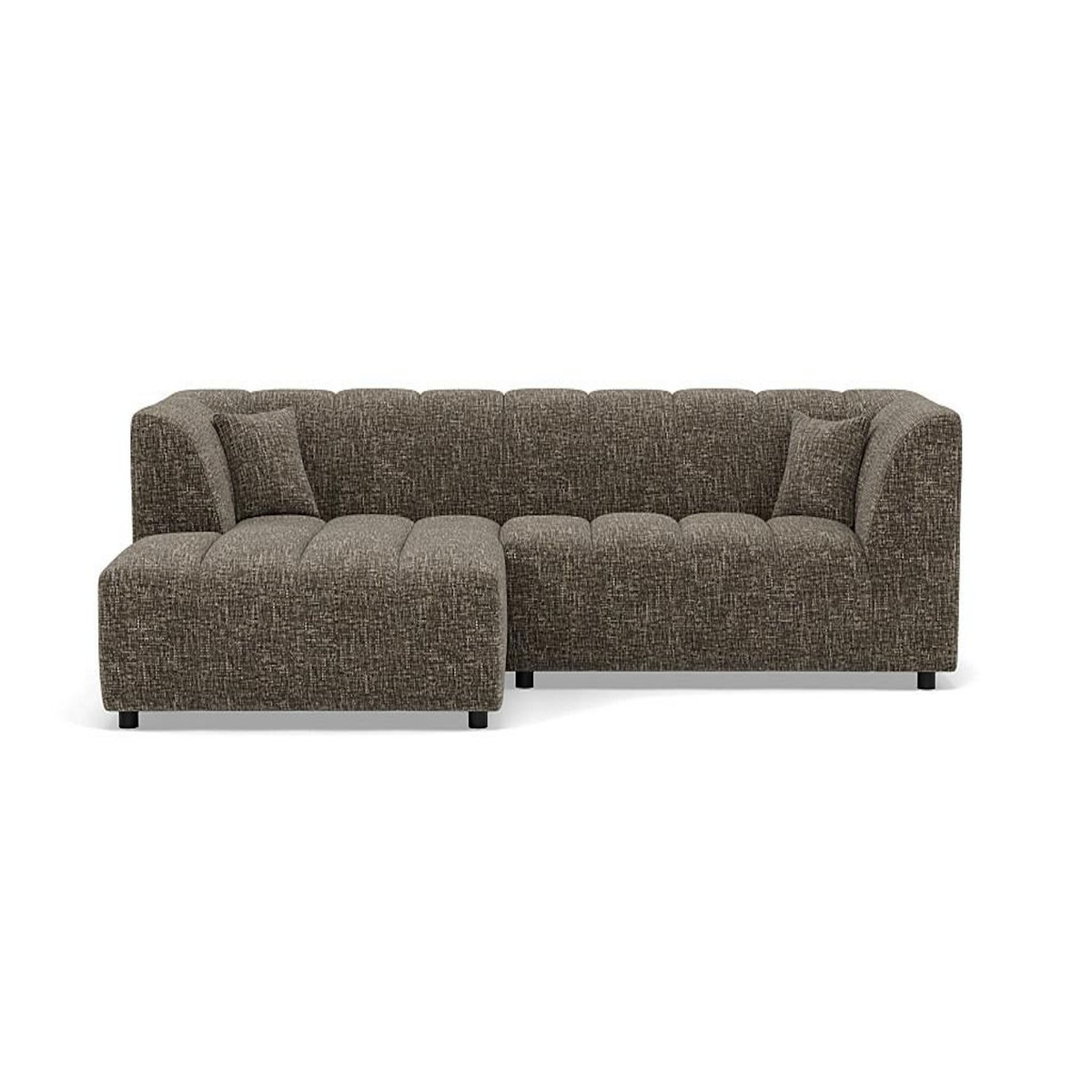 LISA DESIGN Curtis - canapé d'angle gauche 4 places avec accoudoir en tissu texturé