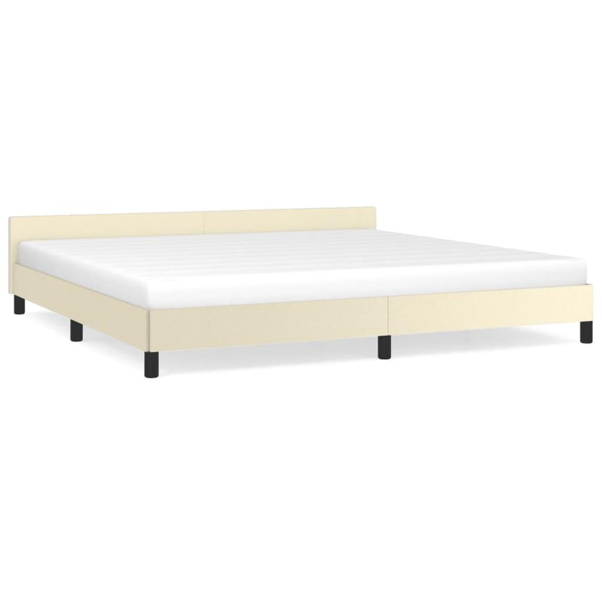 Voir la diapositive 2 : VIDAXL Cadre de lit avec tete de lit sans matelas creme 200x200 cm