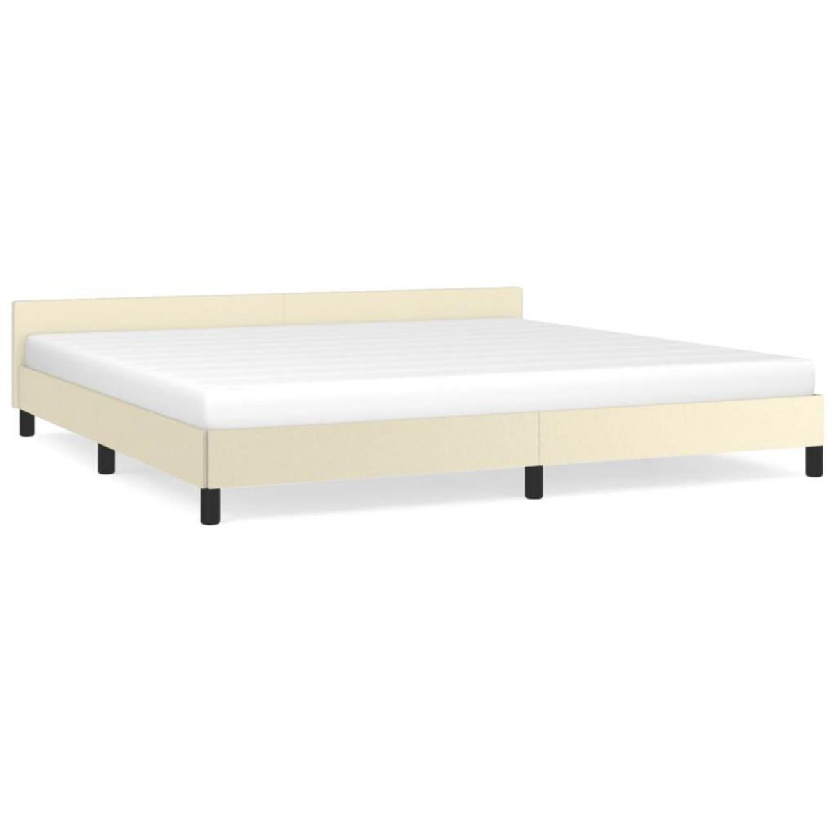 VIDAXL Cadre de lit avec tete de lit sans matelas creme 200x200 cm