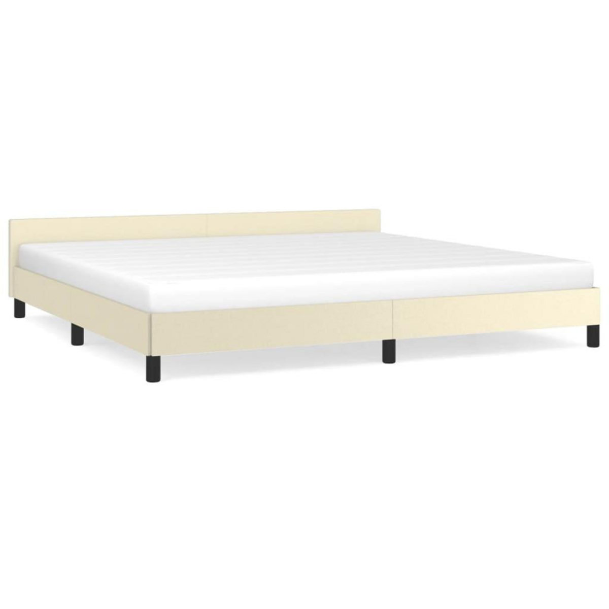 VIDAXL Cadre de lit avec tete de lit sans matelas creme 200x200 cm