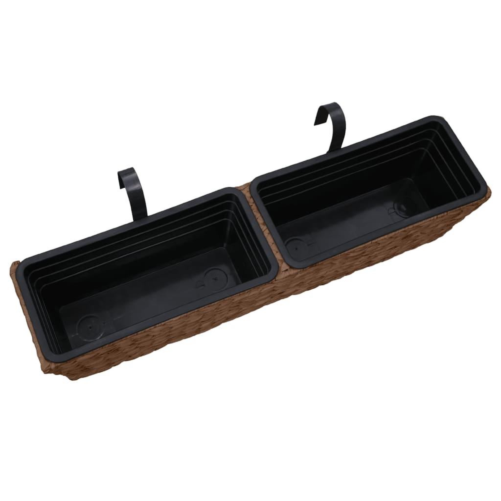 Voir la diapositive 4 : VIDAXL Pots de fleurs 2 pcs jacinthe d'eau marron