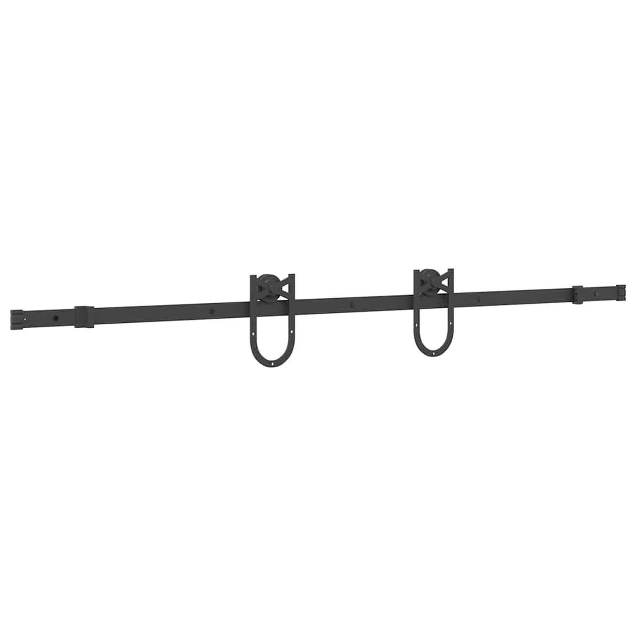 Voir la diapositive 4 : VIDAXL Kit de quincaillerie de porte coulissante 183 cm Acier Noir