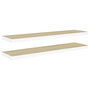 Voir la diapositive 2 : VIDAXL Etageres flottantes 2 pcs chene et blanc 120x23,5x3,8 cm MDF