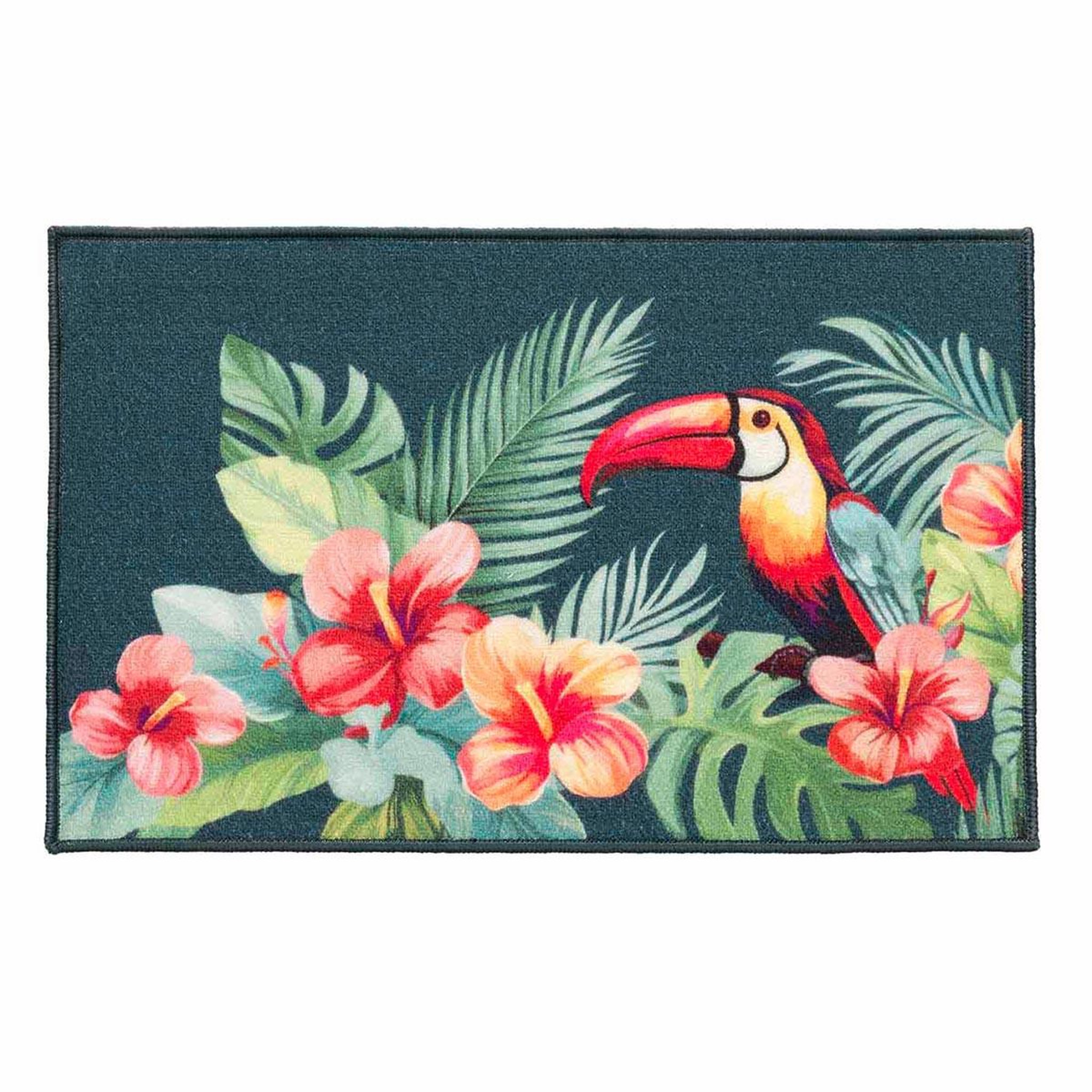 Douceur d'Intérieur Tapis déco imprimé  moorea  50x80cm multicolore