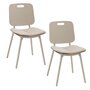 Voir la diapositive 1 : HESPERIDE Lot de 2 chaises de jardin en aluminium TERZANO - Beige et argile