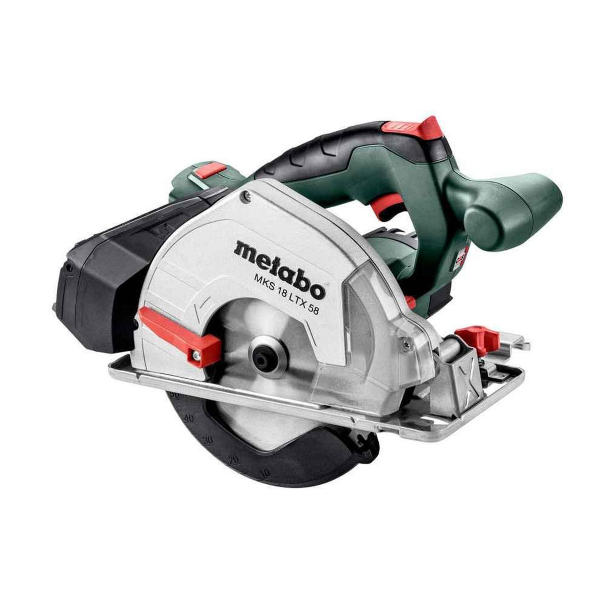METABO SAS Scie circulaire à métaux 18 V MKS 18 LTX 58 - Pick+Mix (sans batterie), coffret Metabox