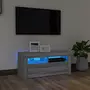 VIDAXL Meuble TV avec lumieres LED Sonoma gris 90x35x40 cm