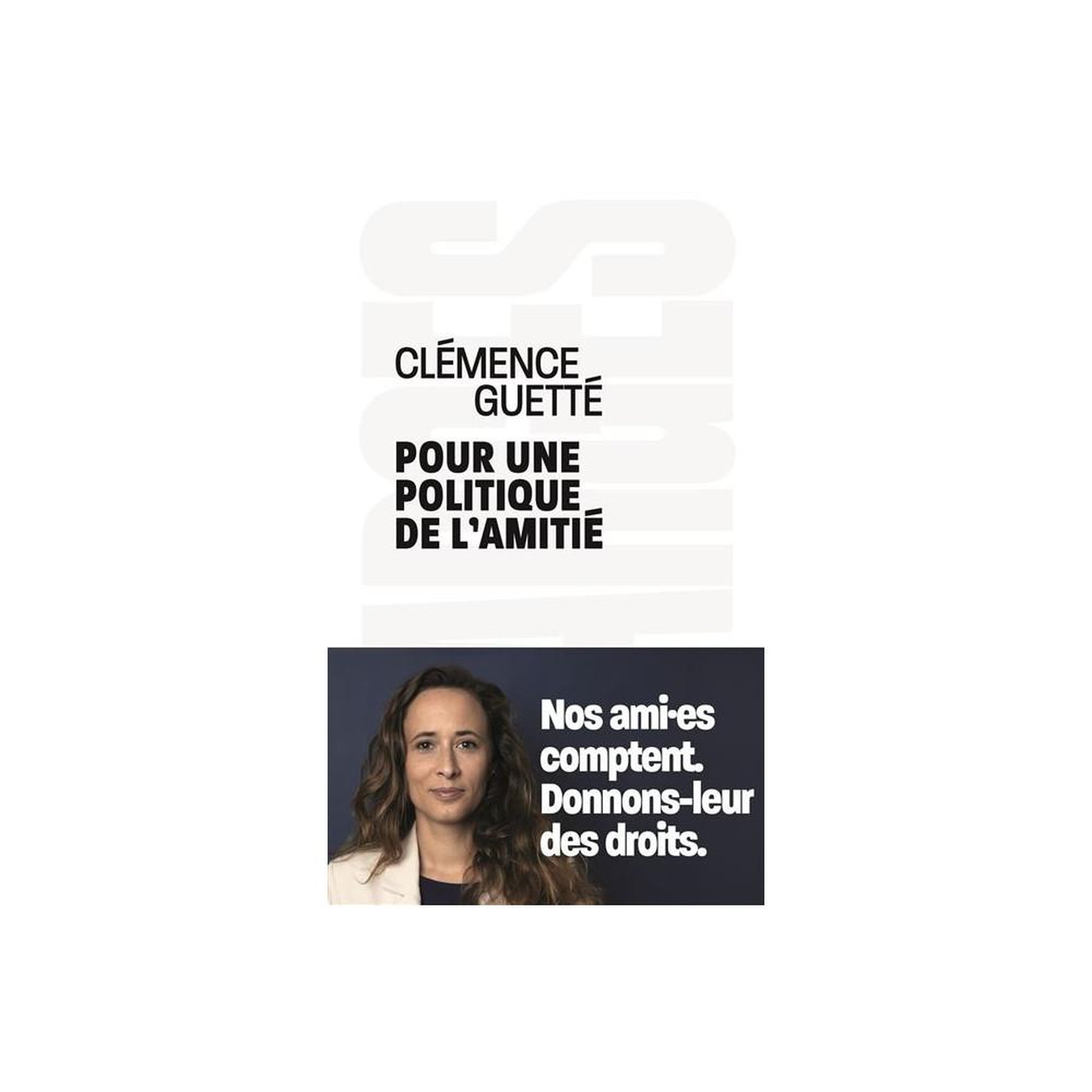 Essai “pour une politique de l'amitié” de clémence guetté, collection charges, format poche, 160 pages