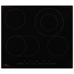 VIDAXL Plaque de cuisson Céramique 4 brûleurs Contrôle tactile 6600 W