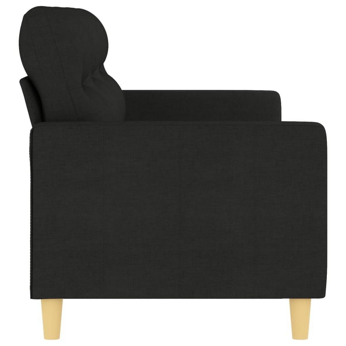 VIDAXL Canape a 3 places Noir 180 cm Tissu
