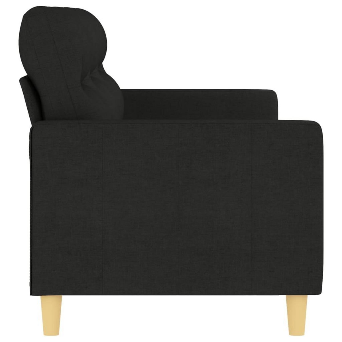 VIDAXL Canape a 3 places Noir 180 cm Tissu