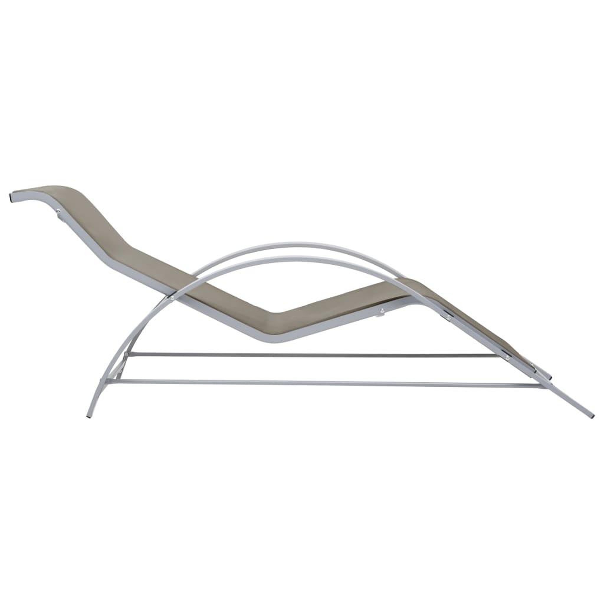 Voir la diapositive 5 : VIDAXL Chaises longues lot de 2 avec table aluminium taupe