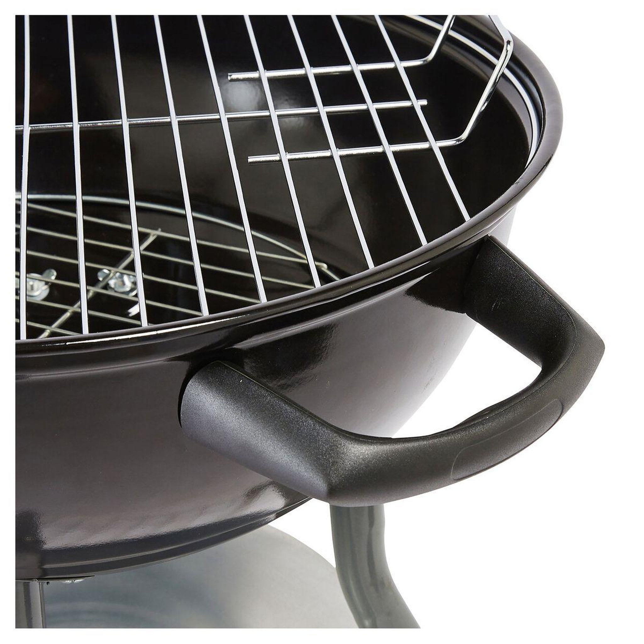 Voir la diapositive 4 : GARDENSTAR Barbecue charbon de bois en acier émaillé avec roues 