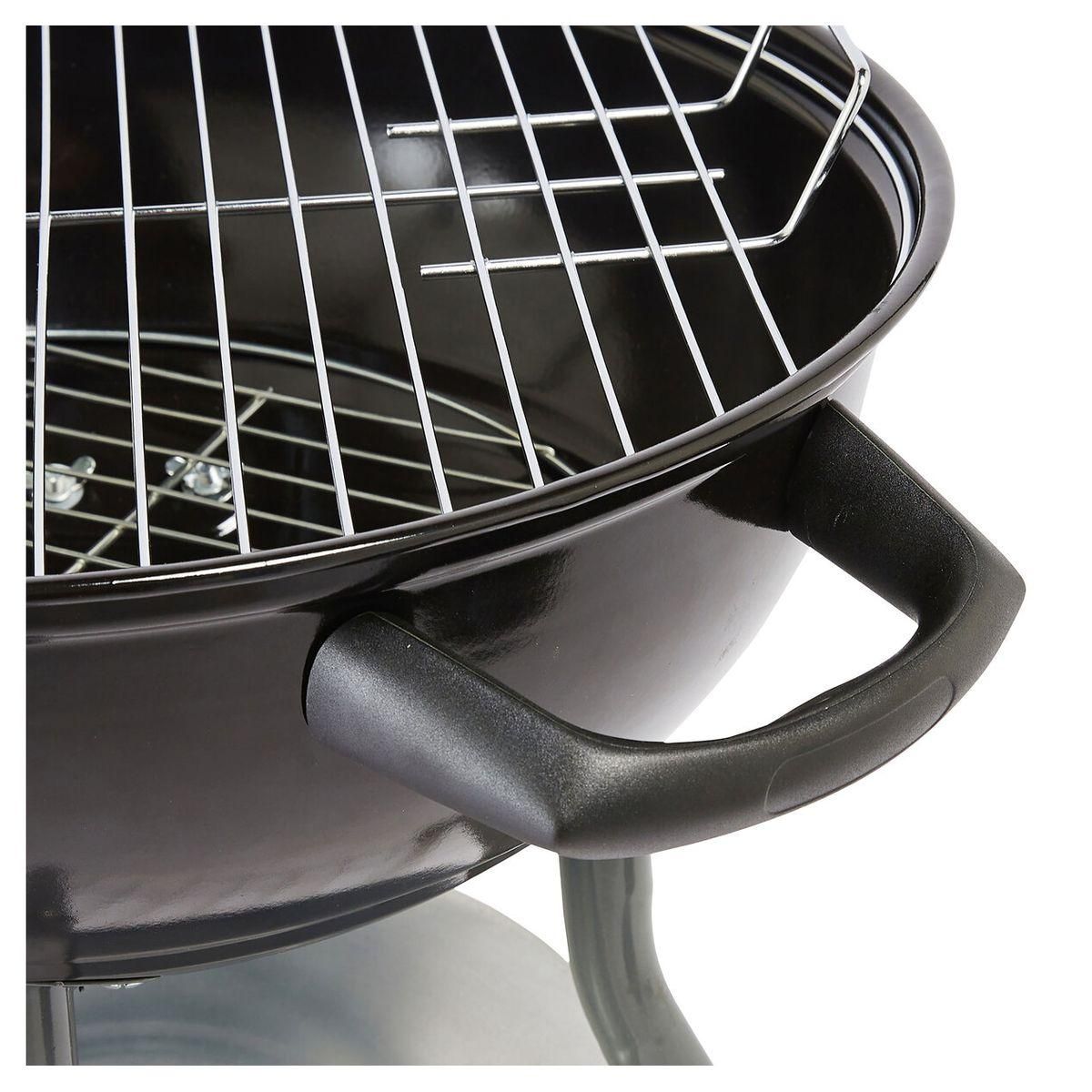 GARDENSTAR Barbecue charbon de bois en acier émaillé avec roues 