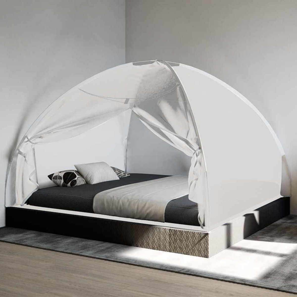 VIDAXL Moustiquaire mongole avec portes 220 maille blanc 200x180x135cm