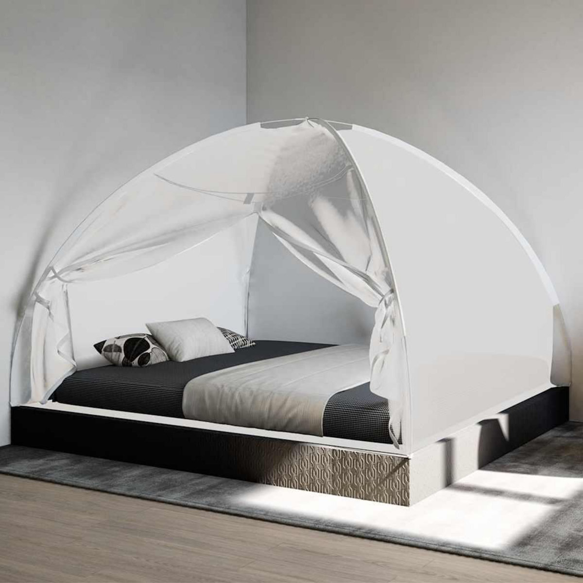 VIDAXL Moustiquaire mongole avec portes 220 maille blanc 200x180x135cm