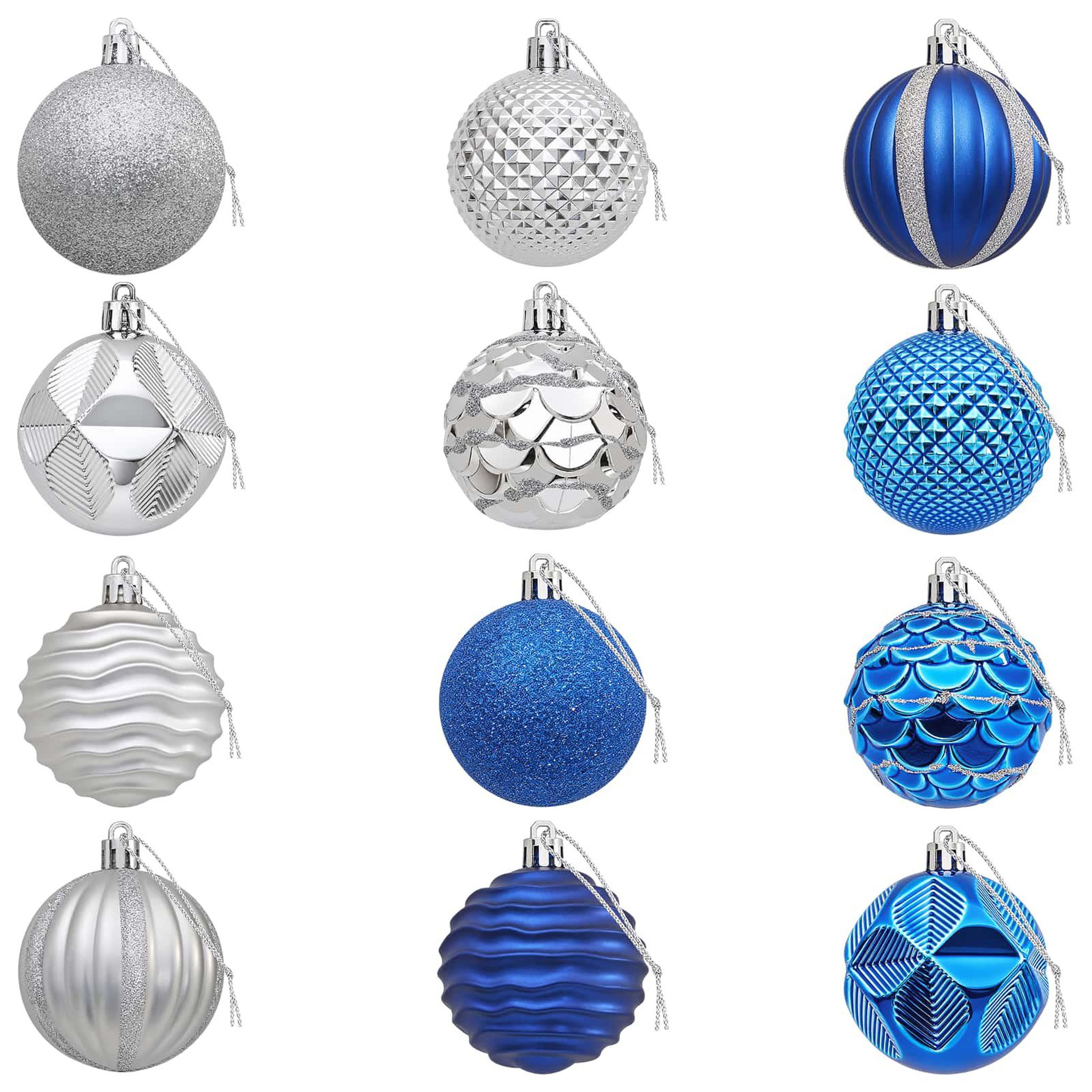 Voir la diapositive 5 : VIDAXL Ensemble de boules de Noël 36 pc Bleu et argente Diam. 6 cm