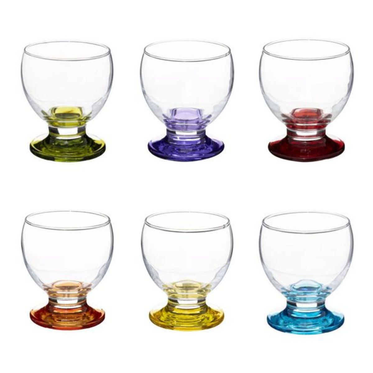 SECRET DE GOURMET Lot de 6 Verres à Vin  Tino  28cl Multicolore