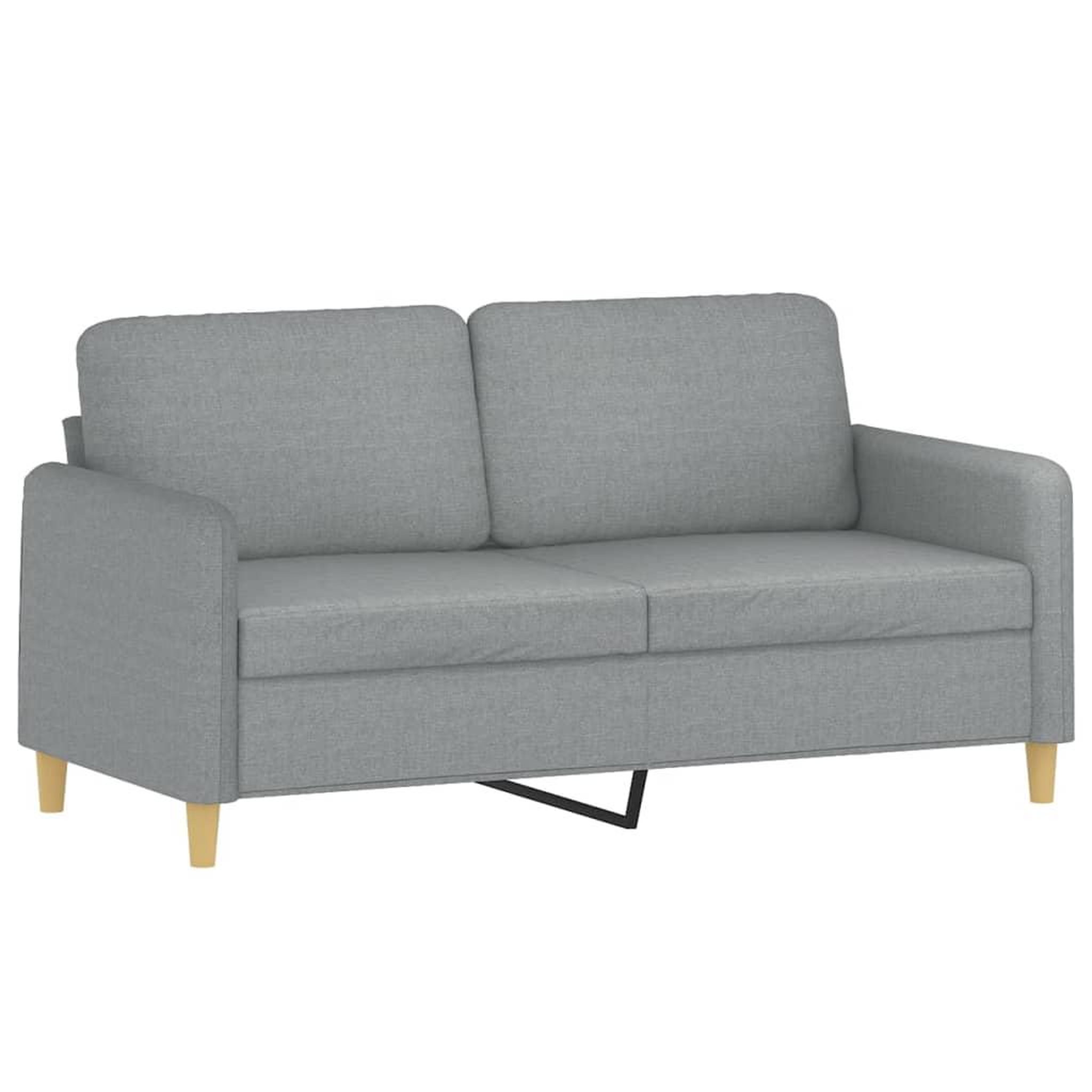 Voir la diapositive 4 : VIDAXL Ensemble de canapes 2 pcs coussins gris clair tissu