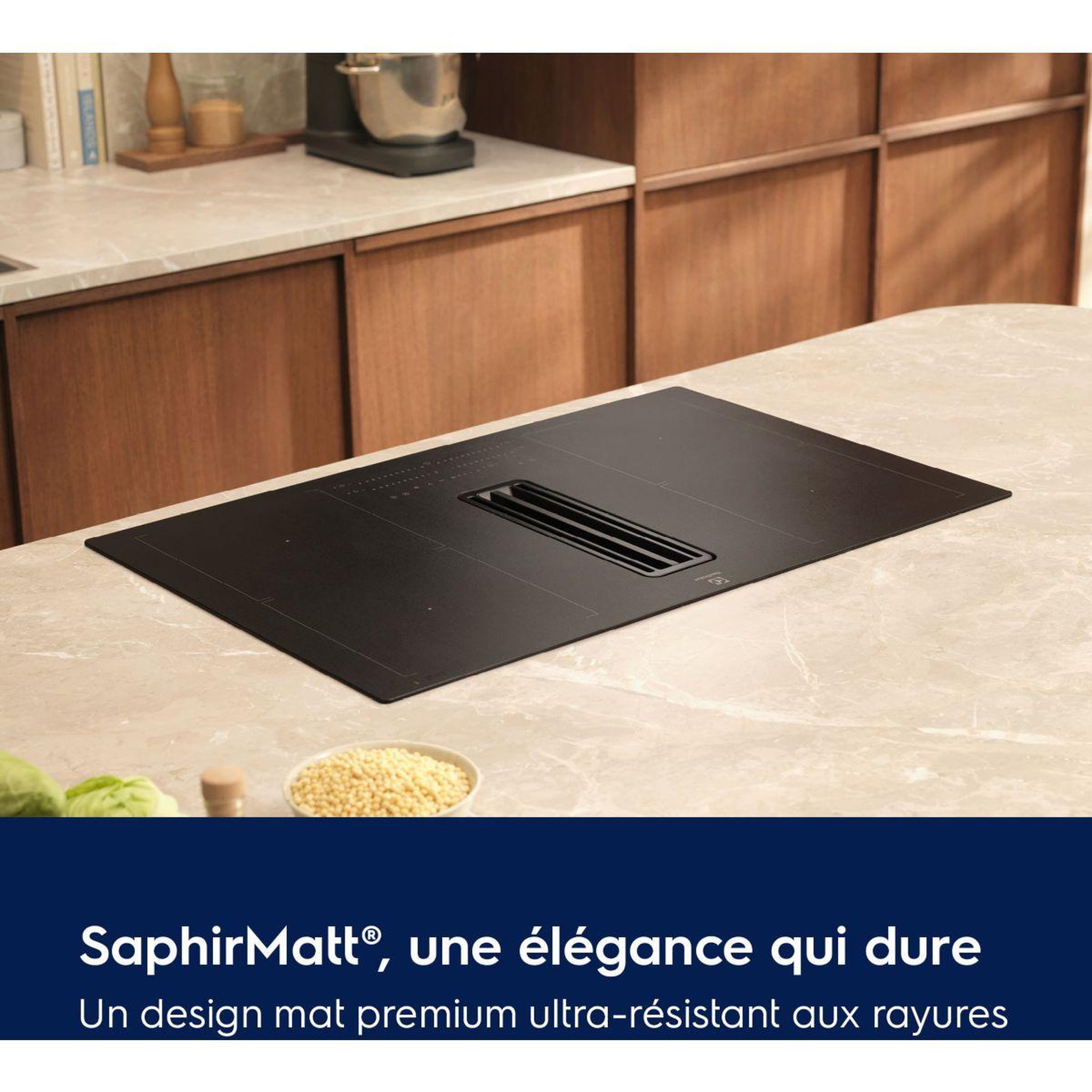 Voir la diapositive 5 : ELECTROLUX Plaque induction aspirante kcc83443cz saphirmatt- hotte intégrée mat
