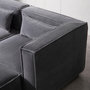 Voir la diapositive 5 : CONCEPT USINE Canapé modulable 3 places velours côtelé gris avec pouf MODULAR