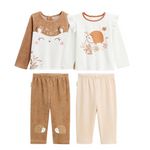 Petit Béguin Lot de 2 pyjamas enfant 2 pièces en velours Chincha. Coloris disponibles : Marron