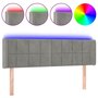 Voir la diapositive 2 : VIDAXL Tete de lit a LED Gris clair 147x16x78/88 cm Velours