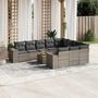Voir la diapositive 1 : VIDAXL Salon de jardin 11 pcs avec coussins gris resine tressee